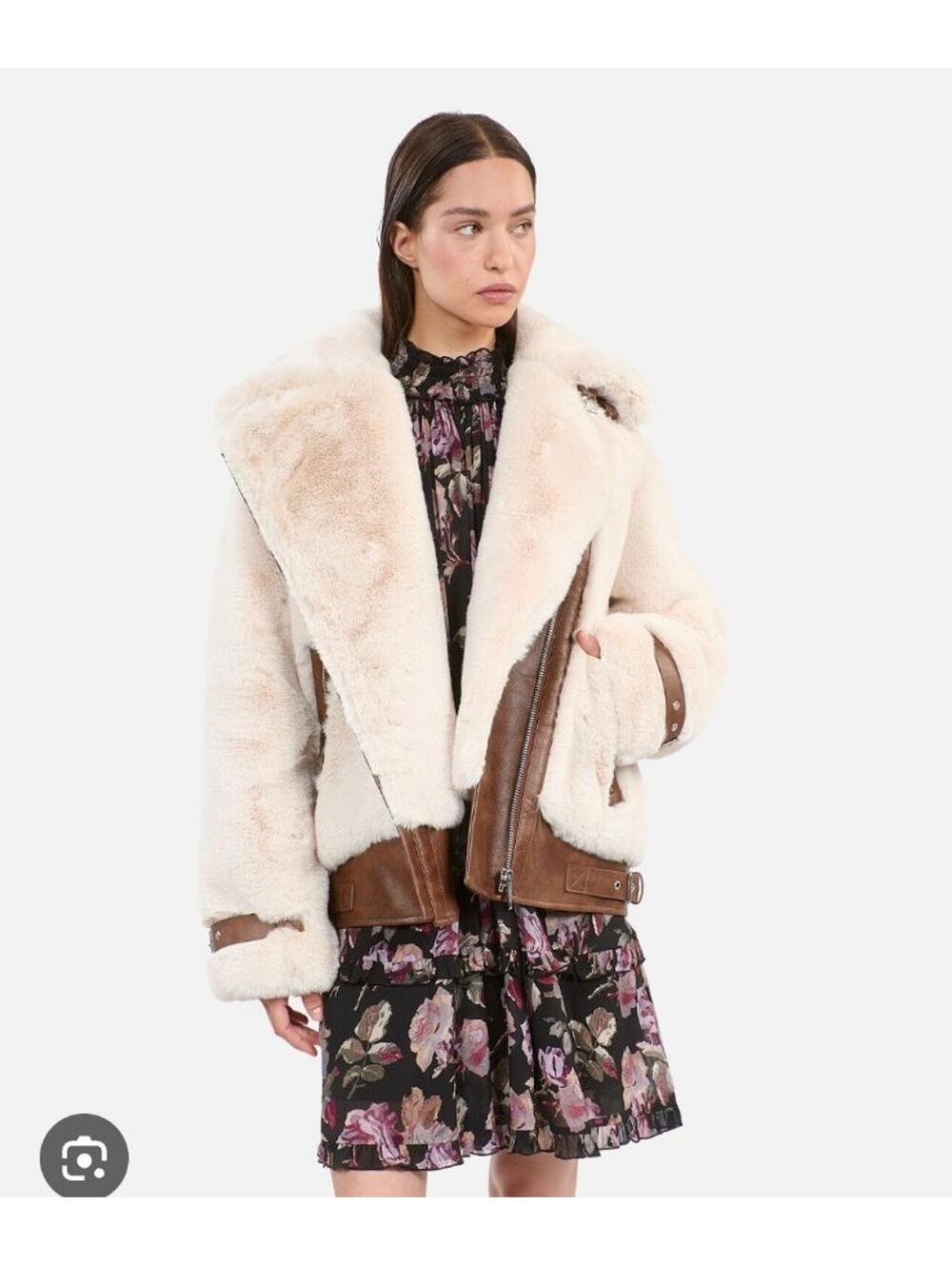 The Kooples Faux Fur Aviator Jacket